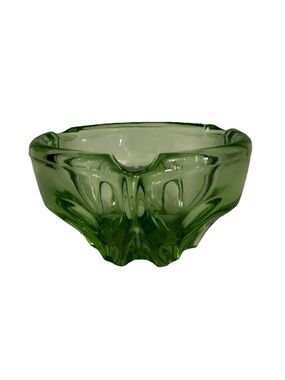 VTG Murano Green Glass Ashtray Dip Nut Dish Retro Colorful 1960’s Mid-Century